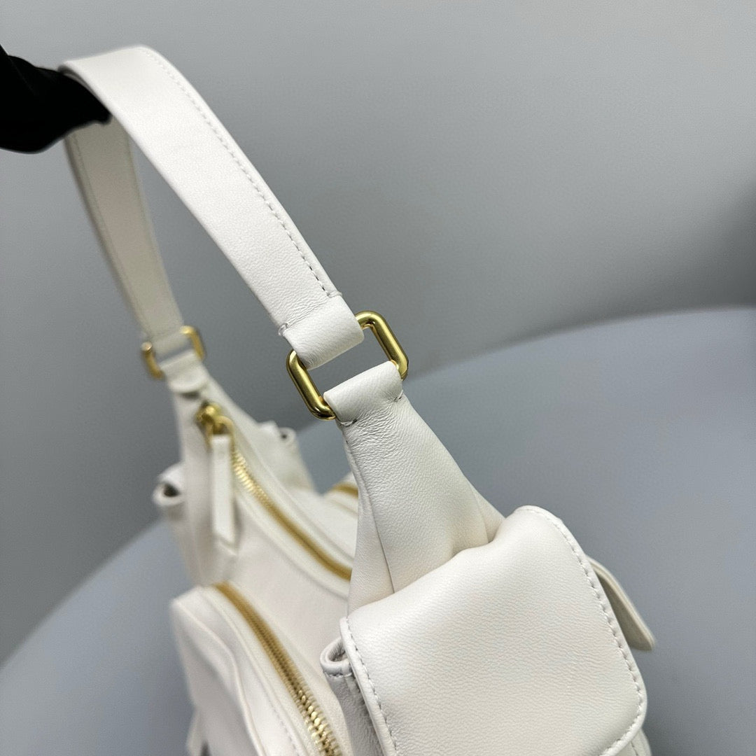 Bags- Miu M Pocket Nappa Leather Bag Premium Designer Shoulder Bag