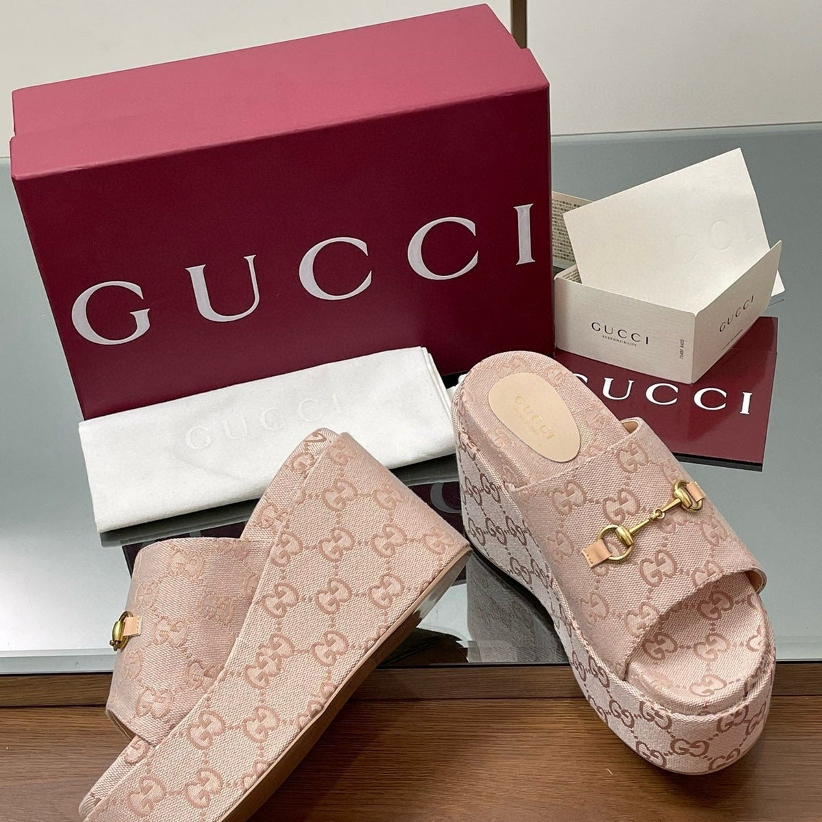 Gucci Shoes- Gucci Wedge Sandals Comfortable Everyday Designer Shoes