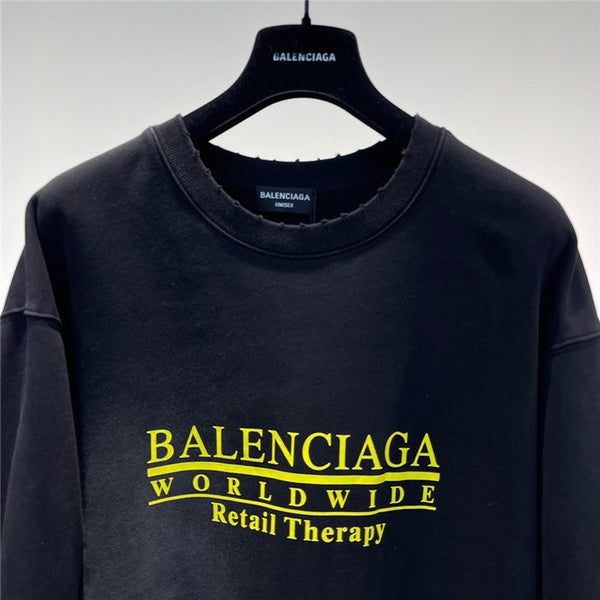 Close-up of Balenciaga designer clothing craftsmanship