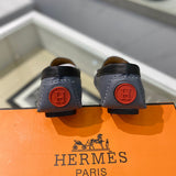 Hermès Chocolate Brown Combat Boots - Toe Detail View