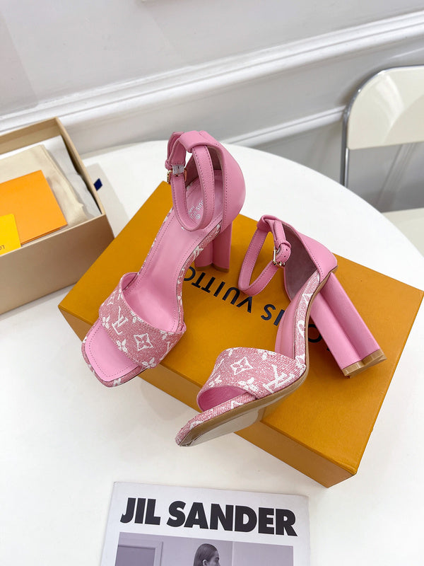 Louis Vuitton Tan High-Top Sneakers - Back View