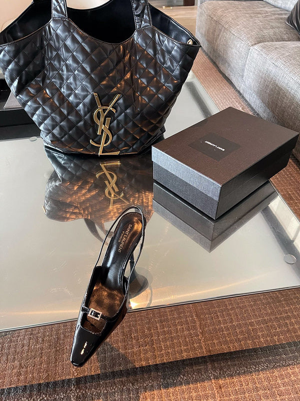 Saint Laurent luxury shoes detail shot