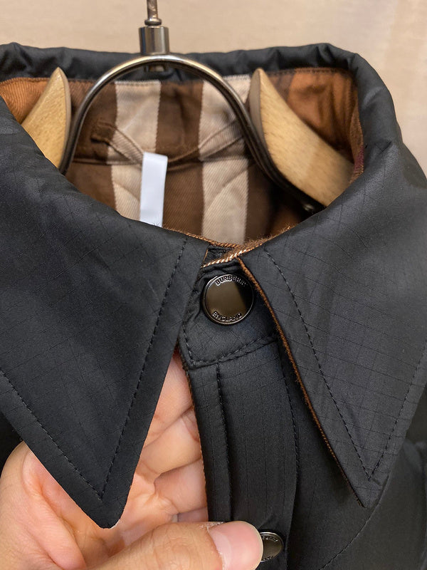 Close-up of Burberry designer clothing craftsmanship