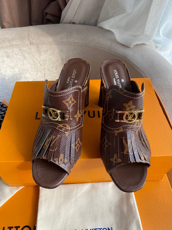 Close-up of Louis Vuitton shoes craftsmanship