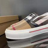 Burberry Grey Low-Top Sneakers - Heel Detail View