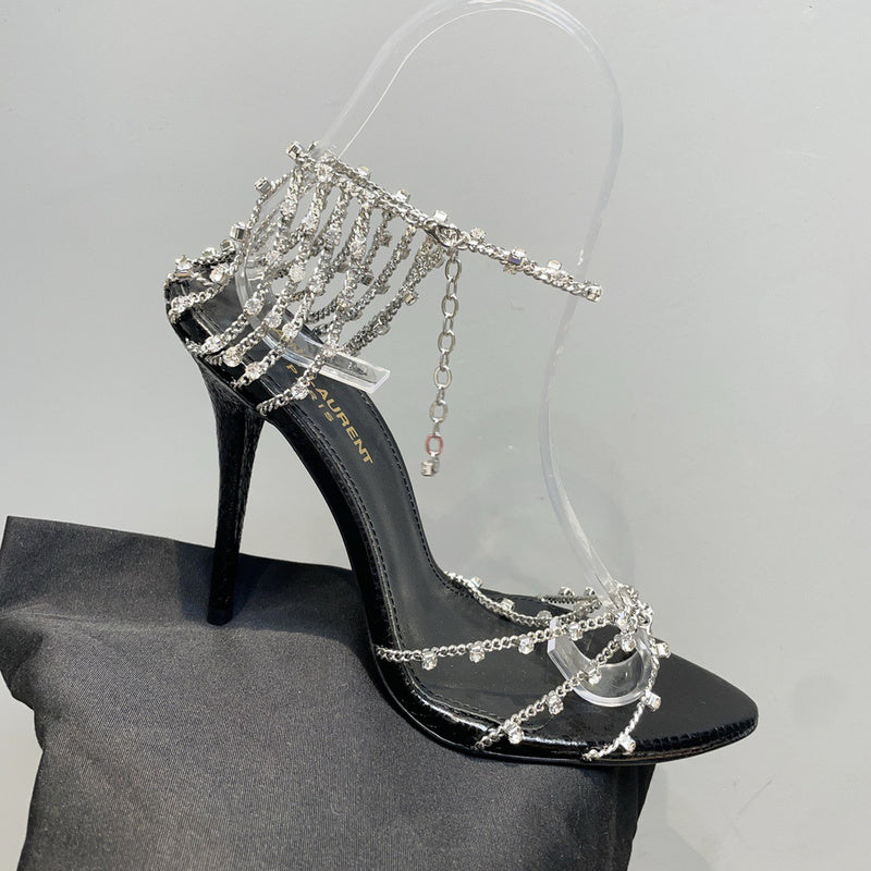 Close-up of Saint Laurent shoes craftsmanship