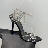 Close-up of Saint Laurent shoes craftsmanship
