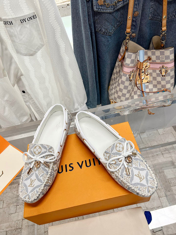 Louis Vuitton Black Classic Ballet Flats - Side Profile View