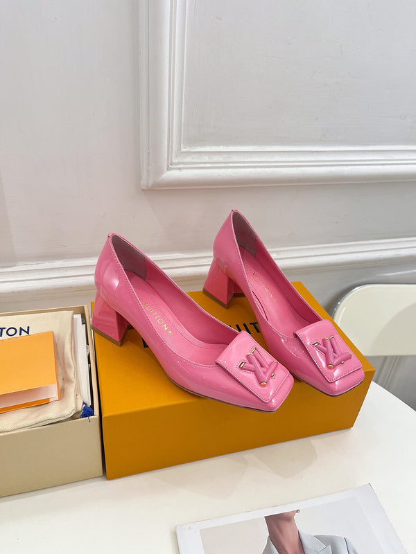 Louis Vuitton Red Combat Boots - Heel Detail View