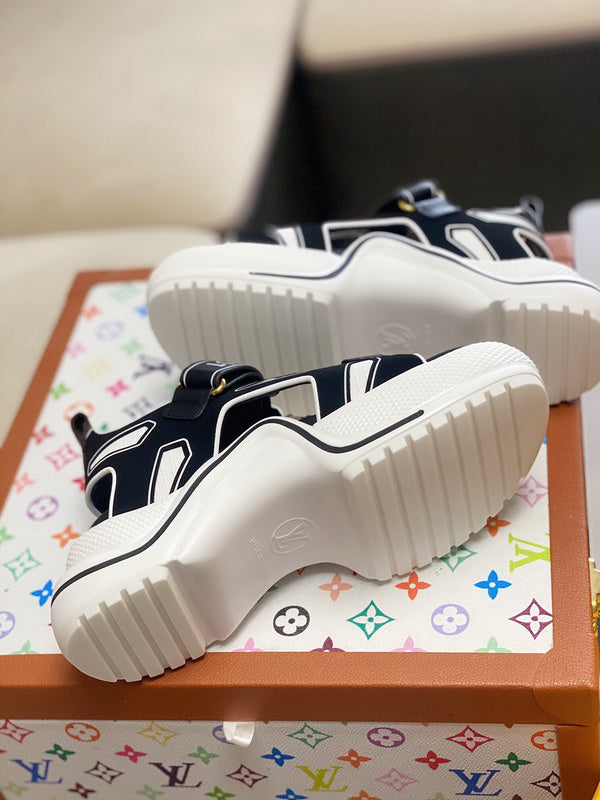 Close-up of Louis Vuitton shoes craftsmanship