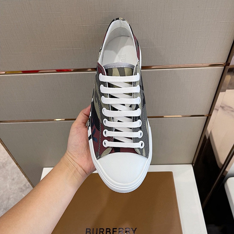 Burberry Nude High-Top Sneakers - Close-Up Texture View