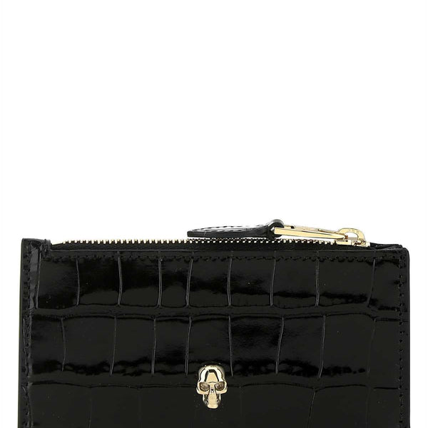 Alexander McQueen Wallets? Alexander Mcqueen Men Black Leather Card Holder Compact Luxury Card Wallet