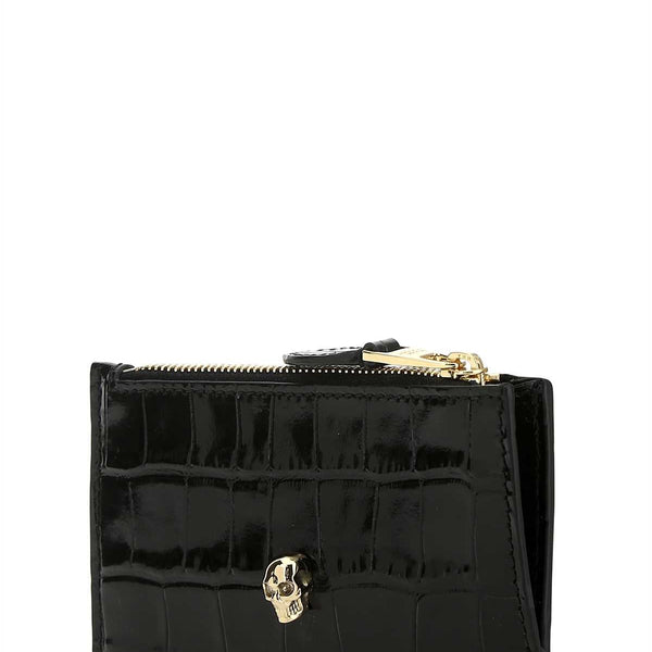 Alexander McQueen Wallets? Alexander Mcqueen Men Black Leather Card Holder Compact Luxury Card Wallet