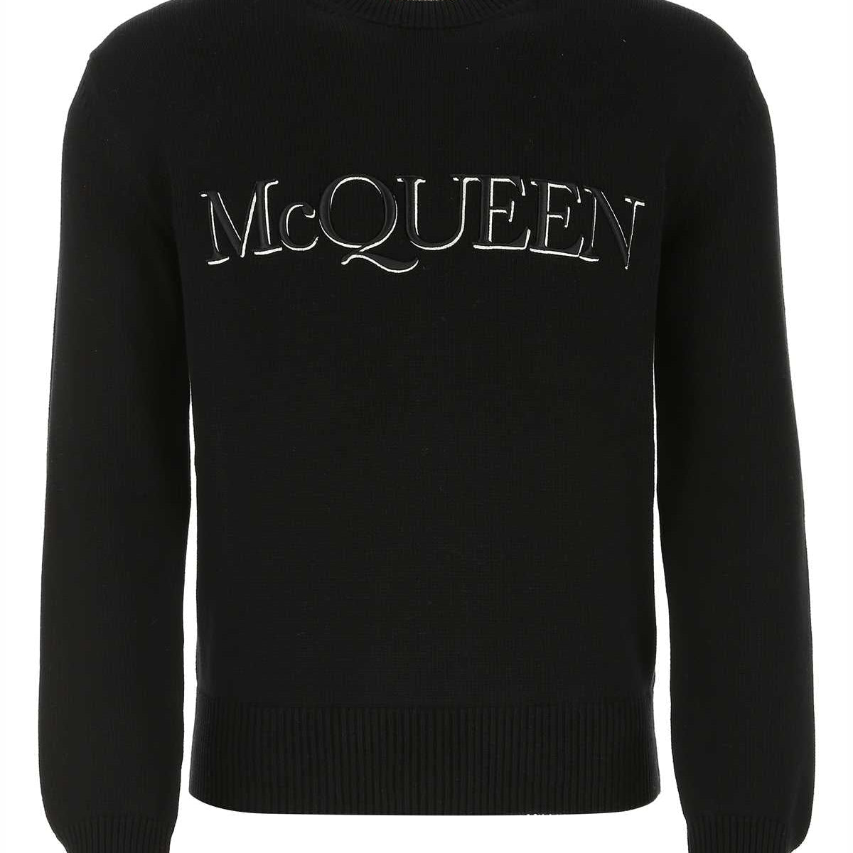Alexander McQueen Sweaters? Alexander Mcqueen Men Black Cotton Sweater Luxury Designer Knit Sweater