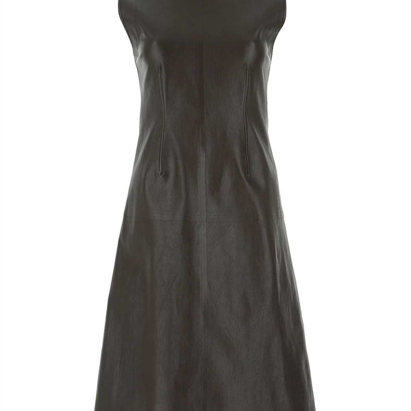 Bottega Veneta Dresses? Bottega Veneta Women Dark Brown Nappa Leather Dress Chic Everyday Designer Dress