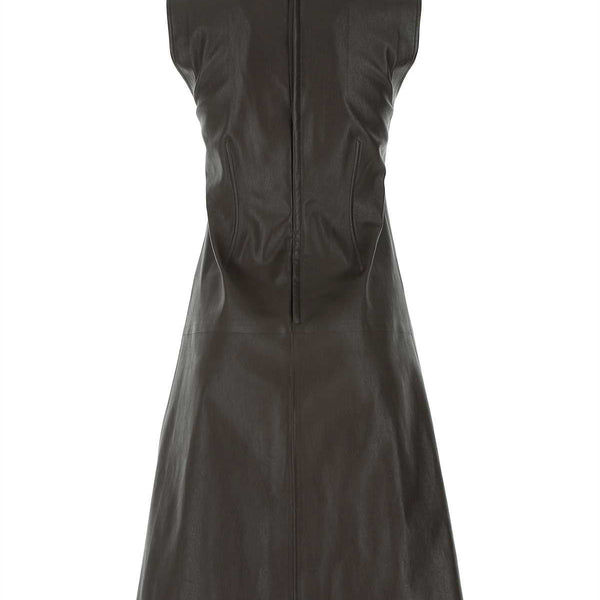 Bottega Veneta Dresses? Bottega Veneta Women Dark Brown Nappa Leather Dress Chic Everyday Designer Dress