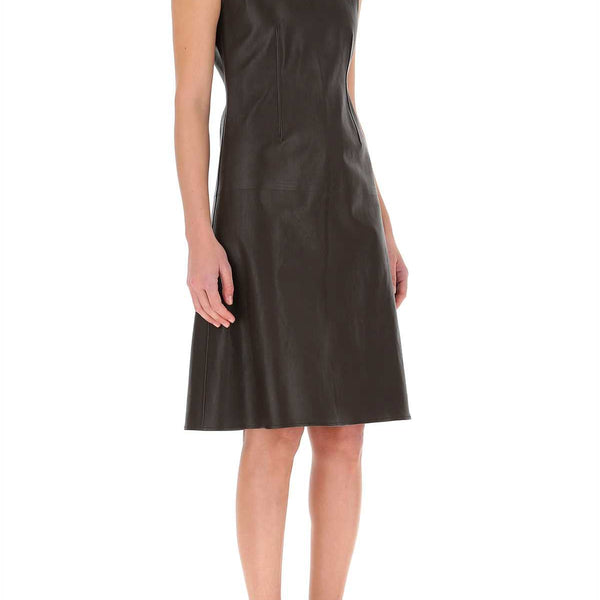 Bottega Veneta Dresses? Bottega Veneta Women Dark Brown Nappa Leather Dress Chic Everyday Designer Dress