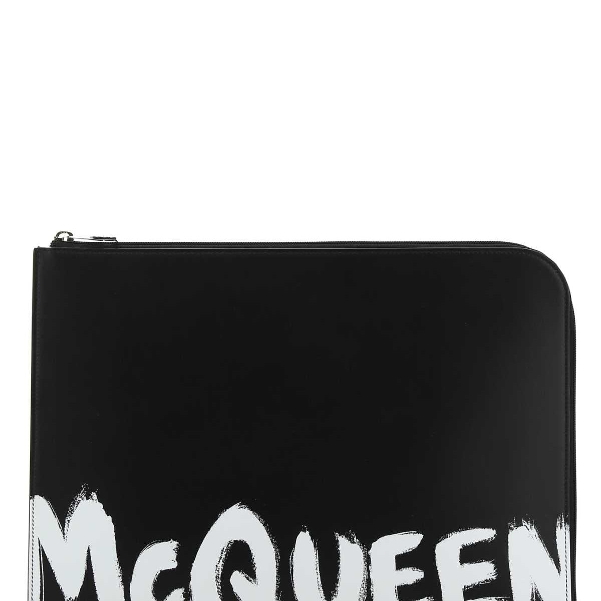 Alexander McQueen Accessories? Alexander Mcqueen Men Black Leather Document Holder Luxury Designer Fashion Accessory