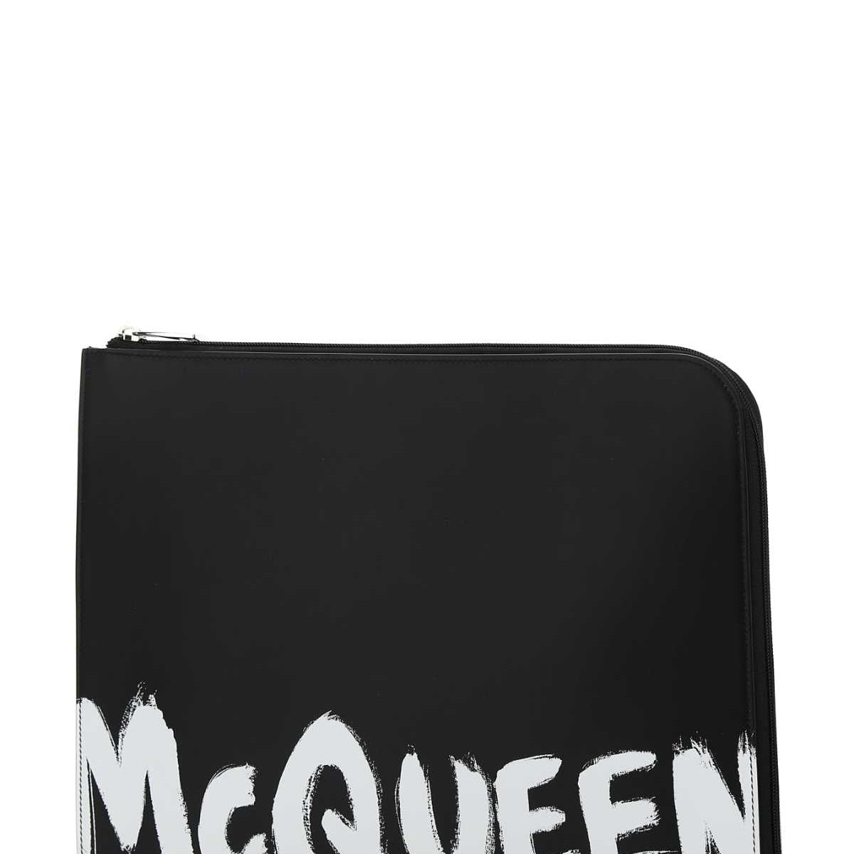 Alexander McQueen Accessories? Alexander Mcqueen Men Black Leather Document Holder Luxury Designer Fashion Accessory
