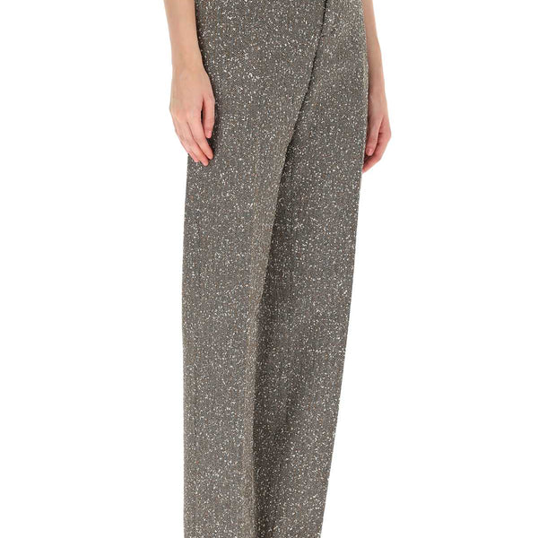 Bottega Veneta Pants? Bottega Veneta Women Embroidered Stretch Viscose Blend Pant Premium Designer Casual Trousers