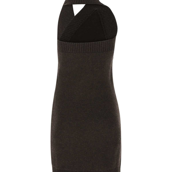 Bottega Veneta Dresses? Bottega Veneta Women Dark Brown Wool Mini Dress Elegant Designer Evening Dress