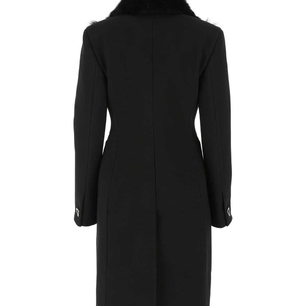 Bottega Veneta Jackets? Bottega Veneta Women Black Stretch Acrylic Blend Coat Premium Casual Designer Jacket