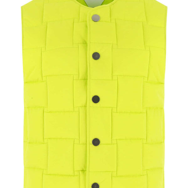 Bottega Veneta Vests? Bottega Veneta Women Acid Green Nylon Padded Vest Premium Designer Layering Vest