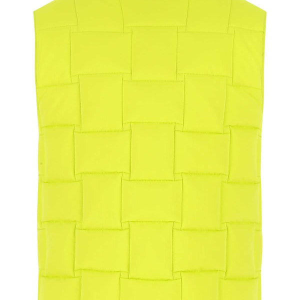 Bottega Veneta Vests? Bottega Veneta Women Acid Green Nylon Padded Vest Premium Designer Layering Vest