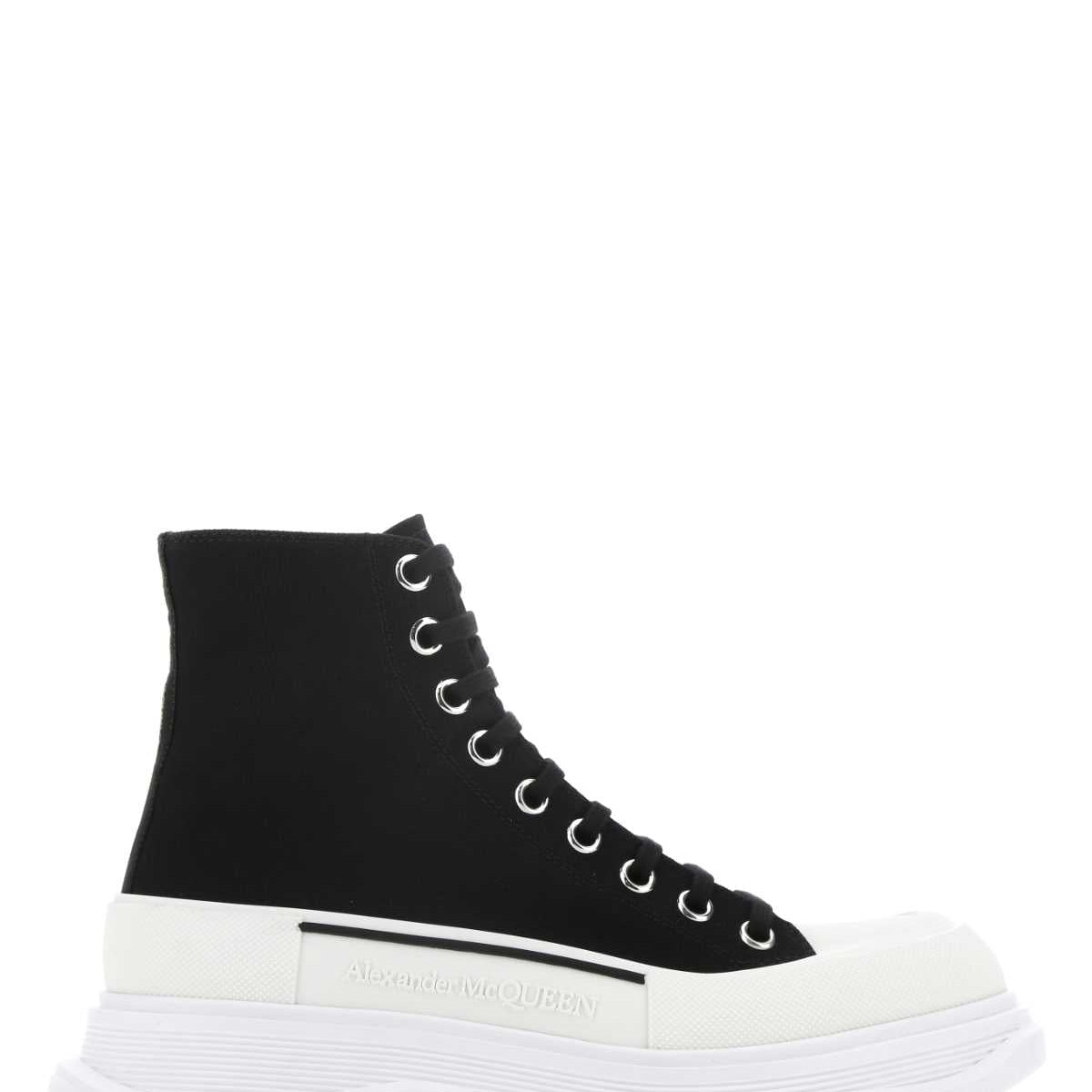 Alexander McQueen Shoes? Alexander Mcqueen Men Black Canvas Canvas Sack Sneakers Comfortable Everyday Designer Shoes