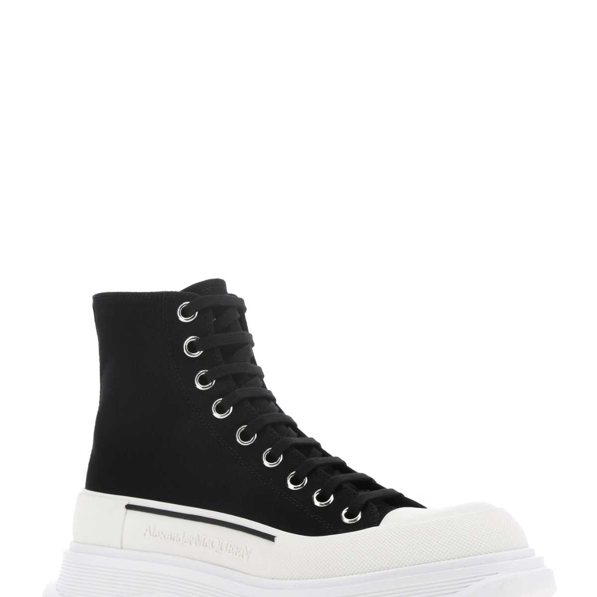 Alexander McQueen Shoes? Alexander Mcqueen Men Black Canvas Canvas Sack Sneakers Comfortable Everyday Designer Shoes