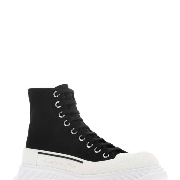 Alexander McQueen Shoes? Alexander Mcqueen Men Black Canvas Canvas Sack Sneakers Comfortable Everyday Designer Shoes