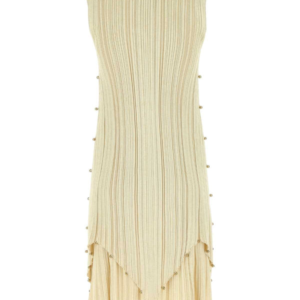 Bottega Veneta Dresses? Bottega Veneta Women Gold Polyester Blend Dress Chic Everyday Designer Dress