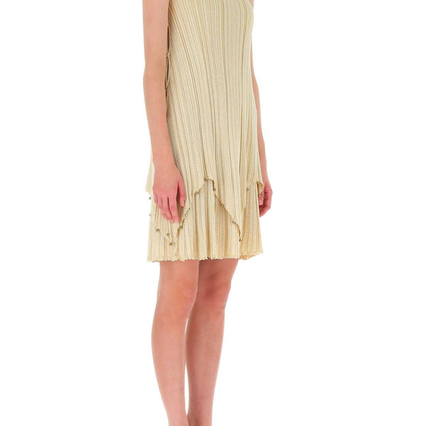 Bottega Veneta Dresses? Bottega Veneta Women Gold Polyester Blend Dress Chic Everyday Designer Dress