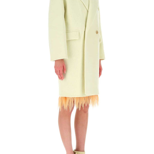 Bottega Veneta Jackets? Bottega Veneta Women Ivory Wool Blend Coat Luxury Designer Outerwear Jacket