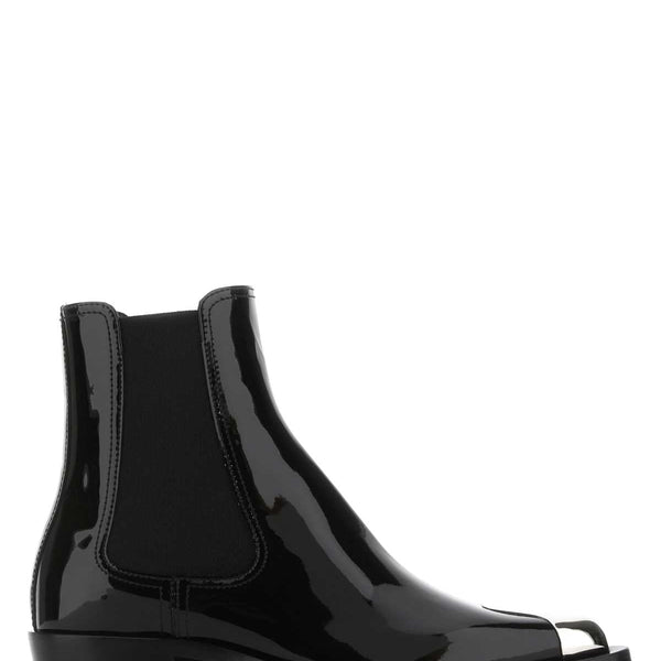 Alexander McQueen Shoes? Alexander Mcqueen Women Black Leather Ankle Boots Luxury Lifestyle Designer Footwear