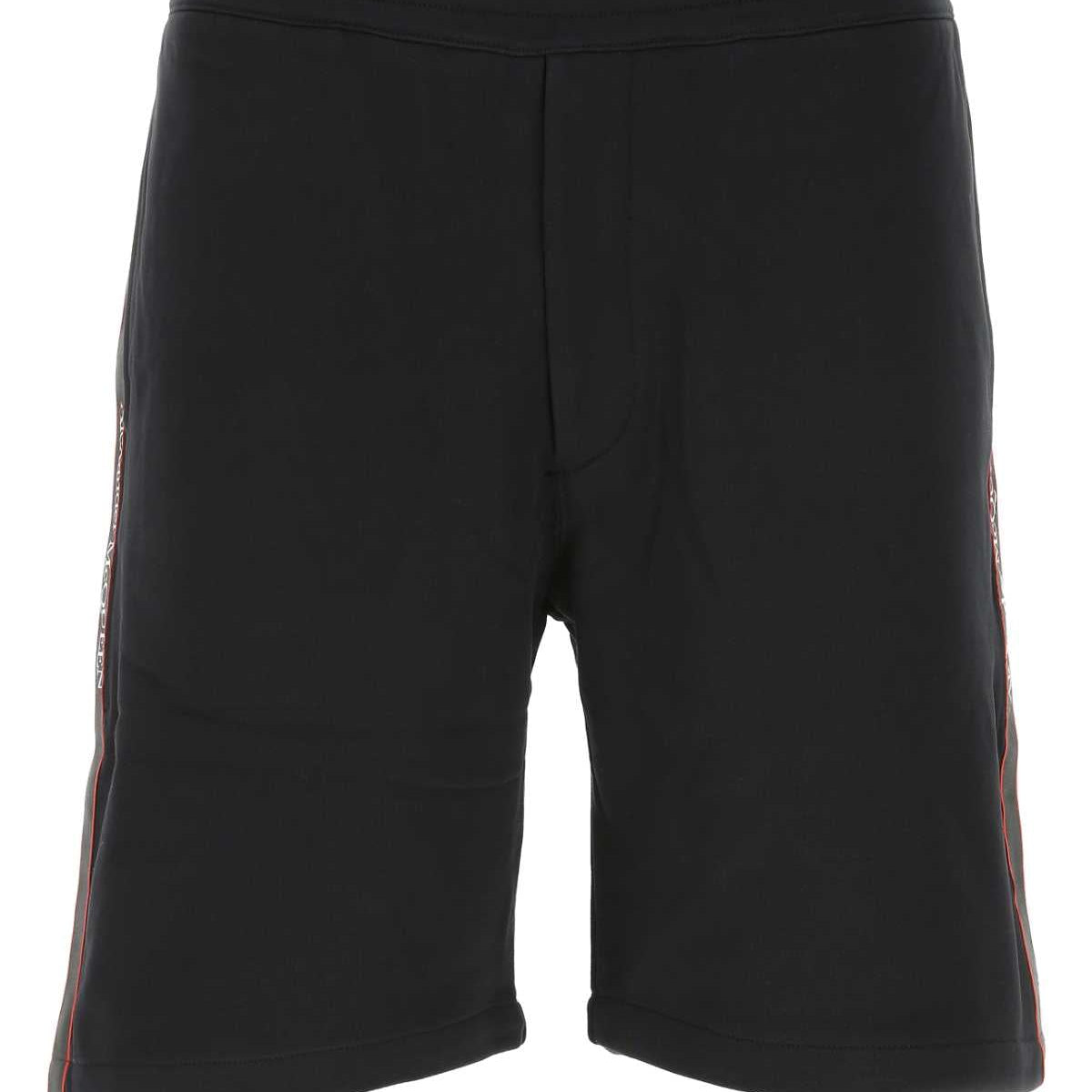 Alexander McQueen Shorts? Alexander Mcqueen Men Black Cotton Bermuda Shorts Everyday Lightweight Designer Shorts