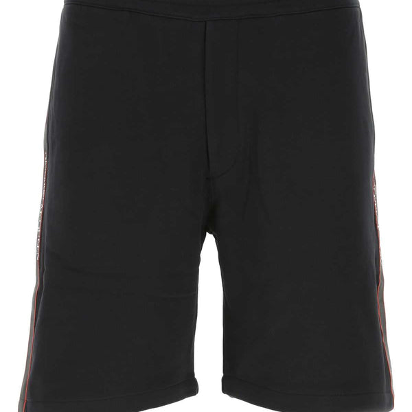 Alexander McQueen Shorts? Alexander Mcqueen Men Black Cotton Bermuda Shorts Everyday Lightweight Designer Shorts