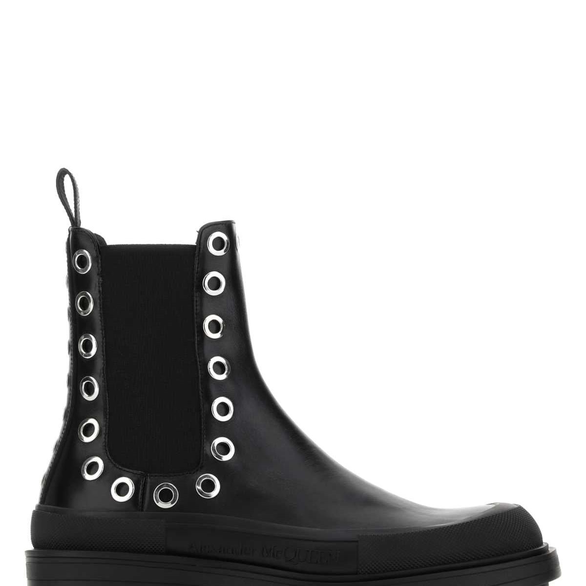 Alexander McQueen Shoes? Alexander Mcqueen Men Black Leather Boxcar Ankle Boots Luxury Lifestyle Designer Footwear