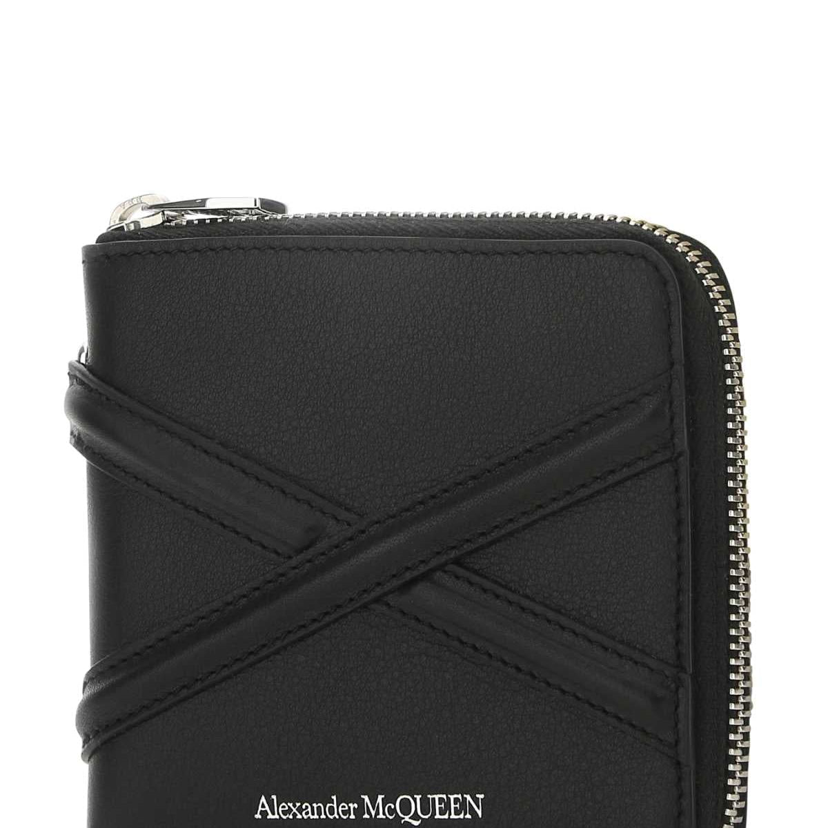 Alexander McQueen Wallets? Alexander Mcqueen Men Black Leather Wallet Elegant Everyday Leather Wallet