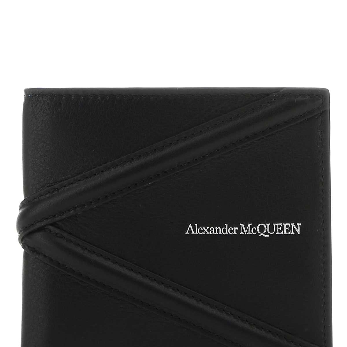 Alexander McQueen Wallets? Alexander Mcqueen Men Black Leather Wallet Elegant Everyday Leather Wallet