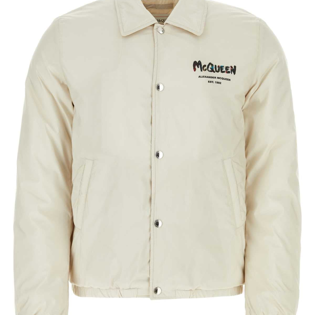 Alexander McQueen Jackets? Alexander Mcqueen Men Sand Polyester Padded Jacket Premium Casual Designer Jacket