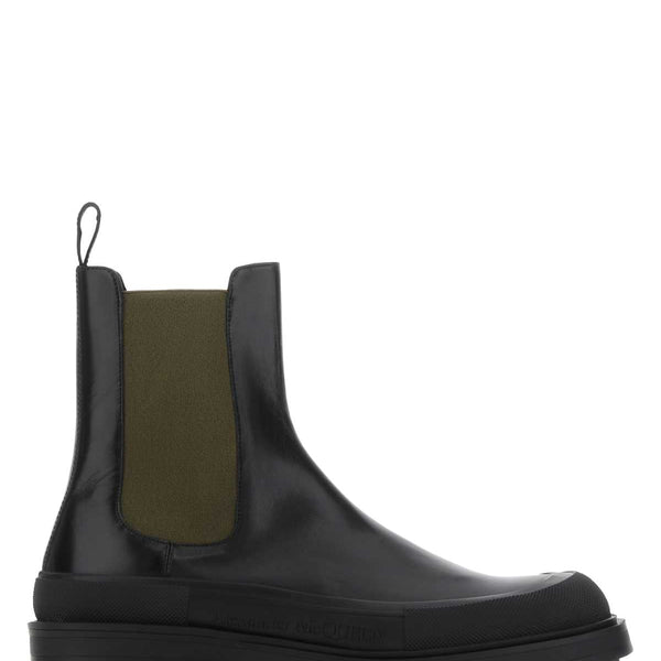 Alexander McQueen Shoes? Alexander Mcqueen Men Black Leather Boxcar Ankle Boots Comfortable Everyday Designer Shoes