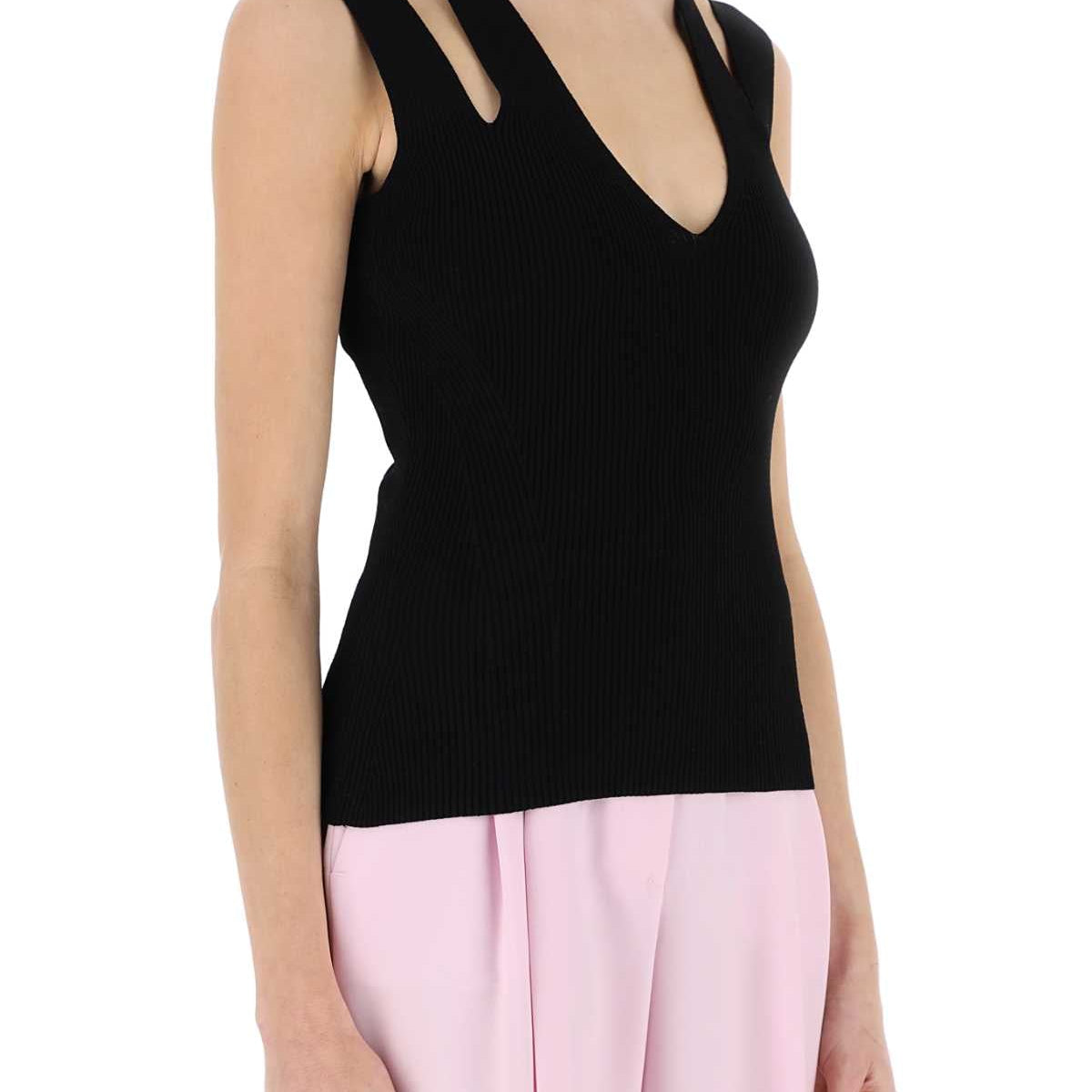 Alexander McQueen Tops? Alexander Mcqueen Women Black Viscose Blend Top Elegant Everyday Designer Top