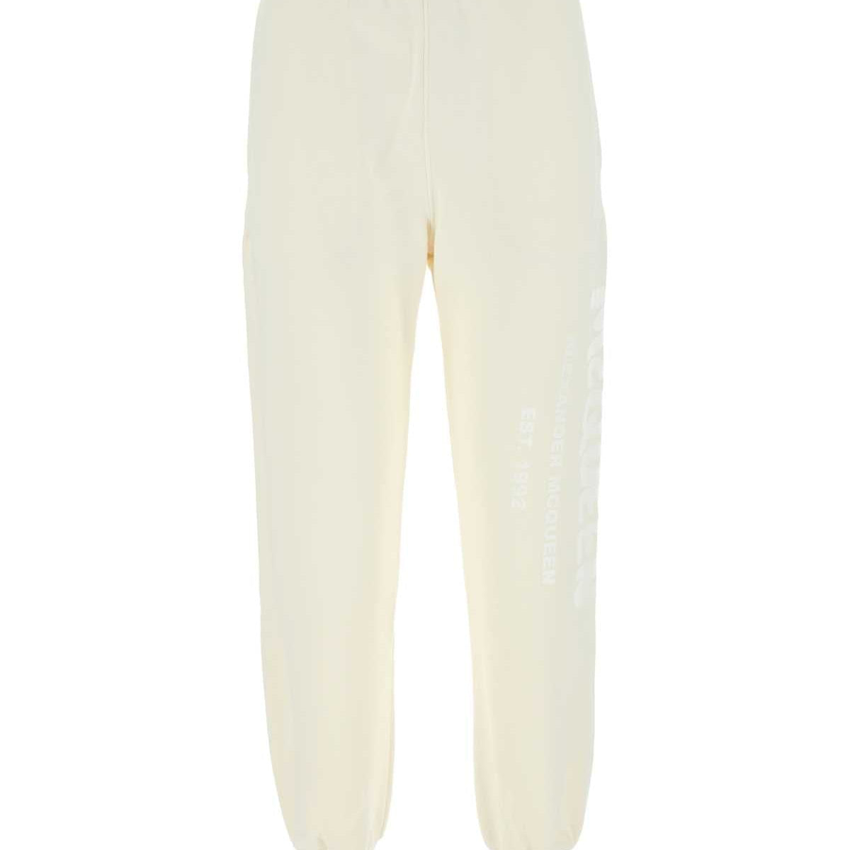 Alexander McQueen Pants? Alexander Mcqueen Women Ivory Cotton Joggers Premium Designer Casual Trousers