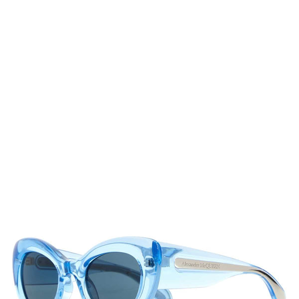 Alexander McQueen Sunglasses? Alexander Mcqueen Women Light-Blue Acetate The Curve Sunglasses Luxury Designer UV Sunglasses