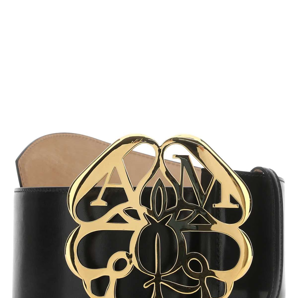 Alexander McQueen Belts? Alexander Mcqueen Women Black Leather Belt Classic Everyday Designer Belt