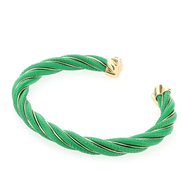 Bottega Veneta Jewellery? Bottega Veneta Women Grass Green Nappa Leather Twist Bracelet Elegant Everyday Fine Jewellery