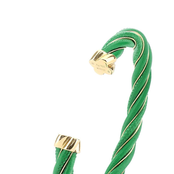 Bottega Veneta Jewellery? Bottega Veneta Women Grass Green Nappa Leather Twist Bracelet Elegant Everyday Fine Jewellery