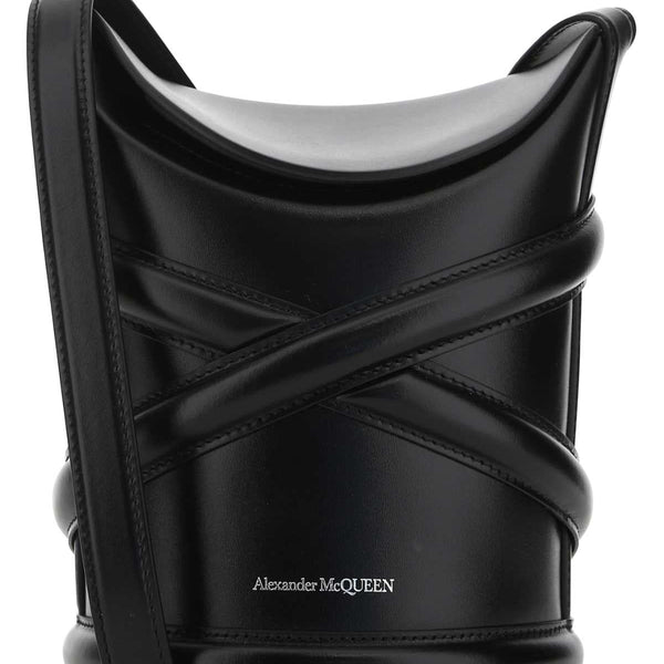 Alexander McQueen Bags? Alexander Mcqueen Women Black Leather The Curve Bucket Bag Premium Designer Shoulder Bag