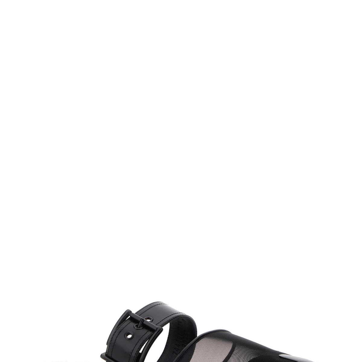 Alexander McQueen Accessories? Alexander Mcqueen Women Black Mesh And Leather Punk Slippers Luxury Designer Fashion Accessory